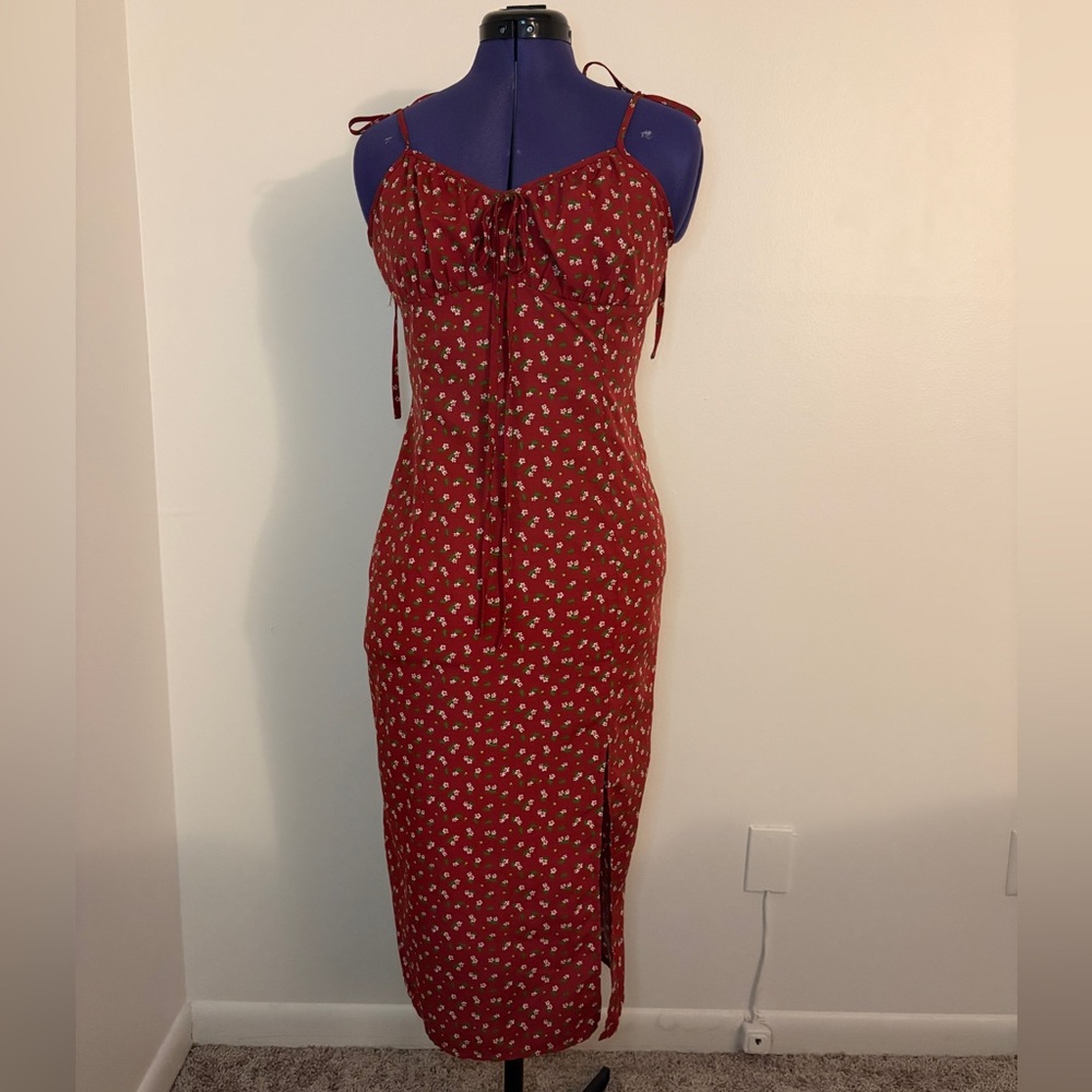 Matte Satin Floral Sundress
